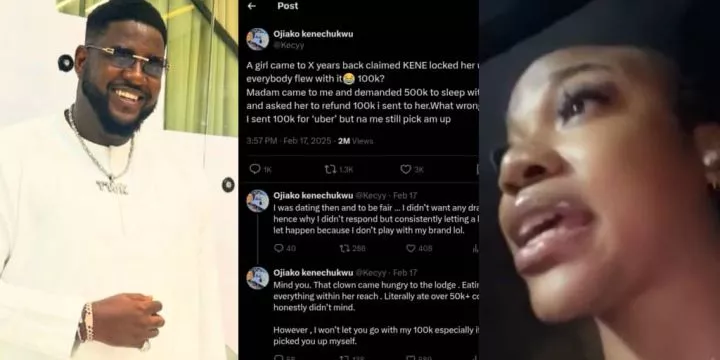 Influencer refutes lady's story, claims she asked for ₦500k for intimacy