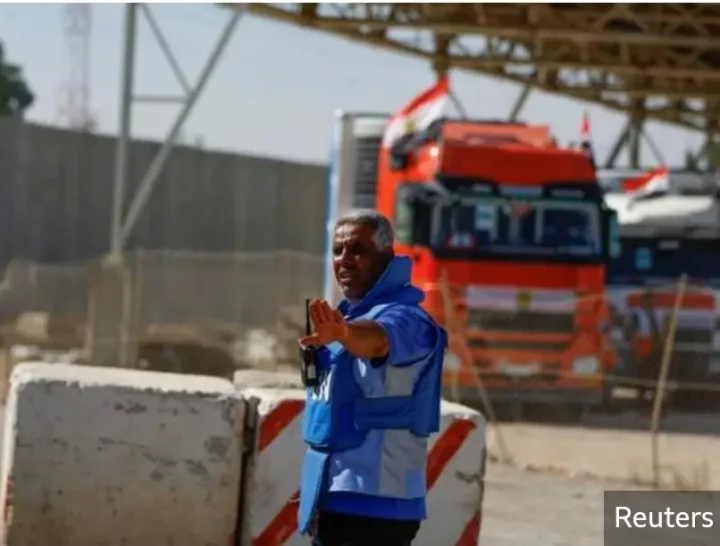 Photos: Finally, aid trucks enter Gaza from Egypt