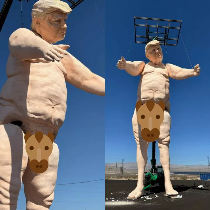 43-foot-tall n@k£d Donald Trump puppet debuts in Las Vegas (photos)