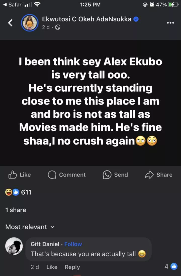 Lady who crushed on Alexx Ekubo makes U-Turn after reportedly seeing him closely