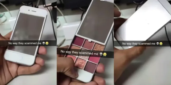 'iPhone 19 pro max' - Nigerian man falls victim to scam, buys fake iPhone 6 filled with makeup kits