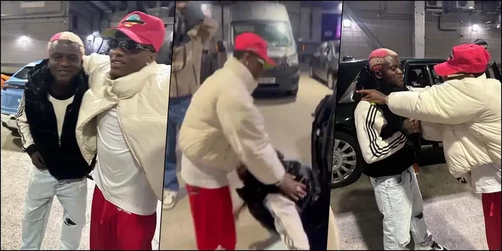 Respectful moment Portable prostrates for Wizkid as they link up in London