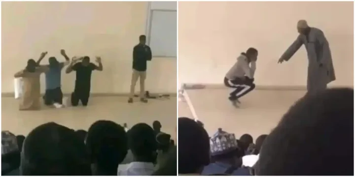 Outrage as Kano University of Science and Technology lecturer caught on camera physically assaulting students in class