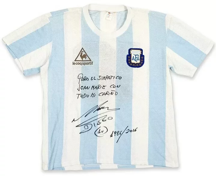 Diego Maradona's match-worn 1986 WC semi-final shirt is set to go up for auction