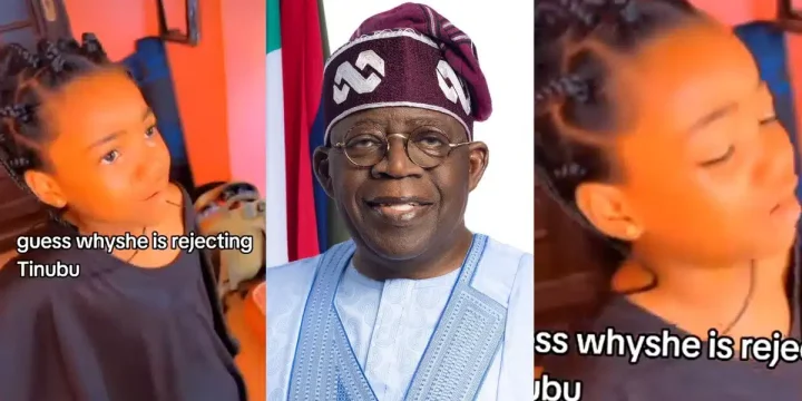 Little girl bursts into tears as friends say she looks like Tinubu, shares same state