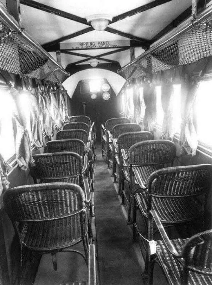 Inside Of An Airplane In 1930 