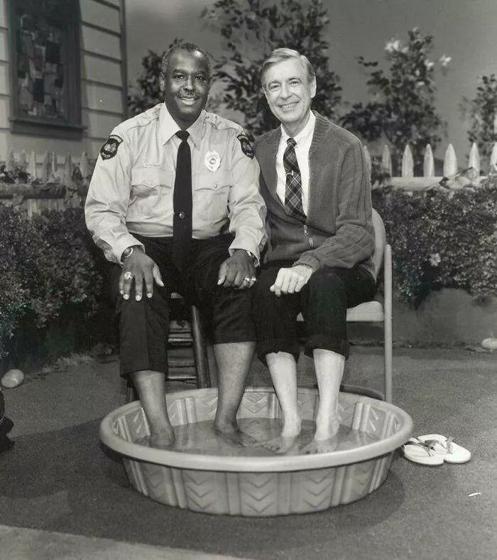 In 1969, When Black Americans Were Still Prevented From Swimming Alongside Whites, Mr.rogers Decided To Invite Officer Clemmons To Join Him And Cool His Feet In A Pool, Breaking A Well-Known Color Barrier