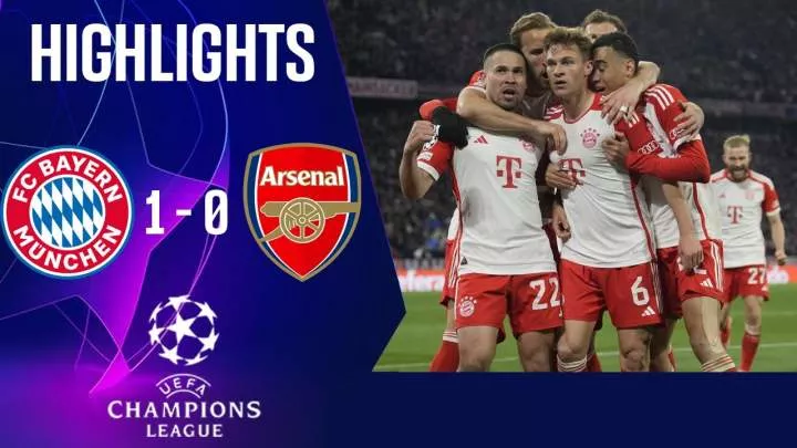 Bayern Munich 1 - 0 Arsenal (Apr-17-2024) Champions League Highlights