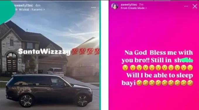 Wizkid Surprises His Sister with Brand New Range Rover for Christmas