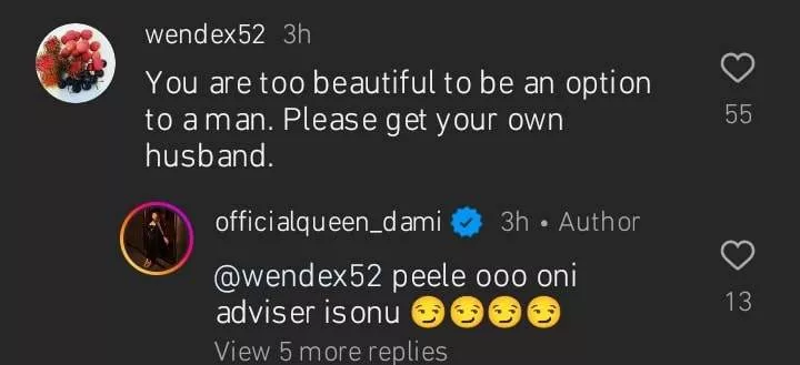 Queen Dami responds to advice on dumping Portable for a better man