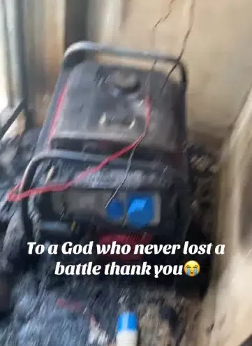 Lady thankful for life after her pricey generator caught fire while she slept