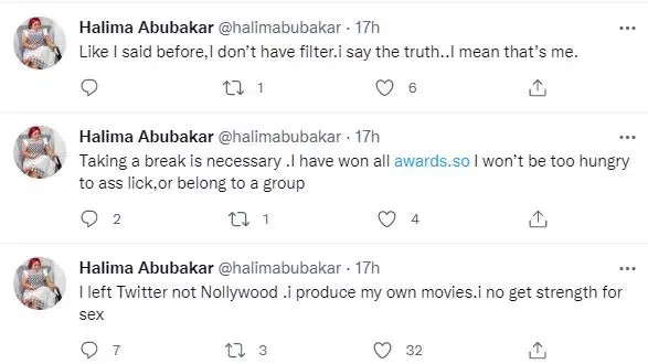 Halima Abubakar calls out Nollywood producers for sleeping with actresses in exchange for roles