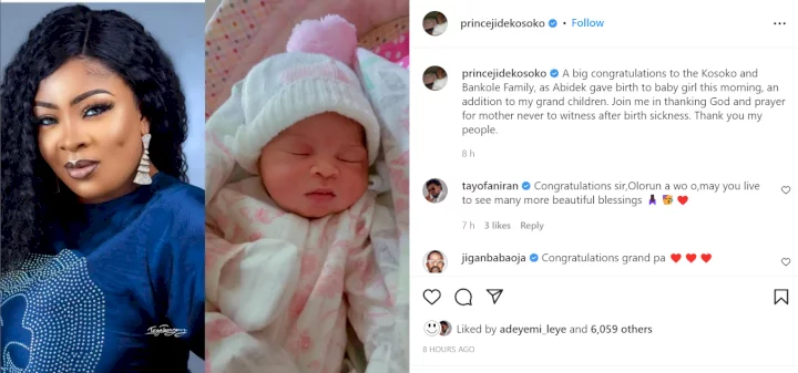 Actress Bidemi Kosoko welcomes a baby girl