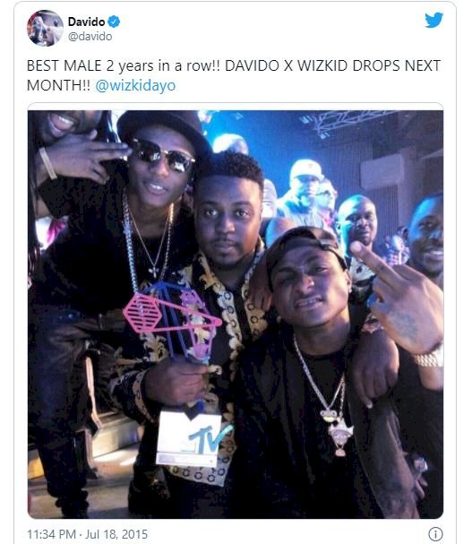 'He was high then' - Davido dragged over song feature with Wizkid that is yet to drop