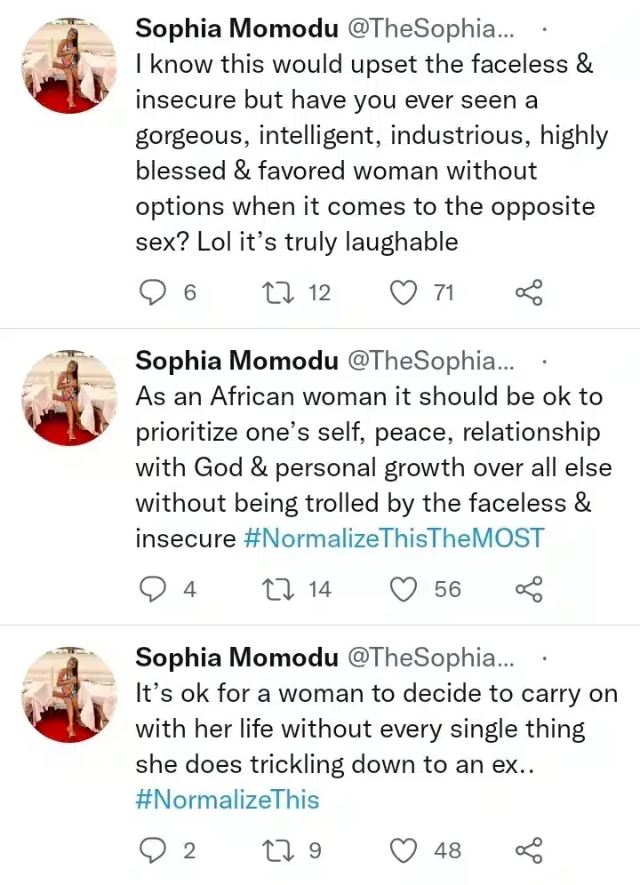 'It's ok for two people to have a child and not be together' - Sophia Momodu pens cryptic note, slams faceless trolls