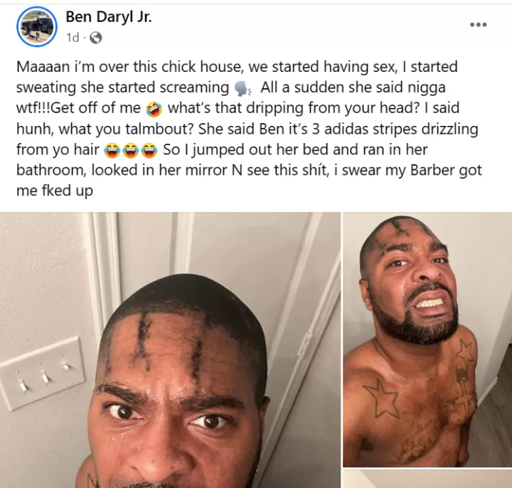 Man narrates how a haircut he got messed him up during s3x