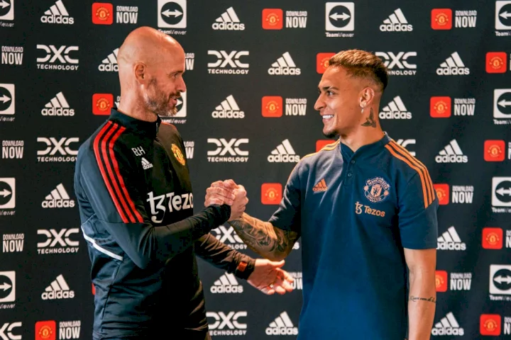 Erik ten Hag and Antony have been reunited at Manchester Untied 