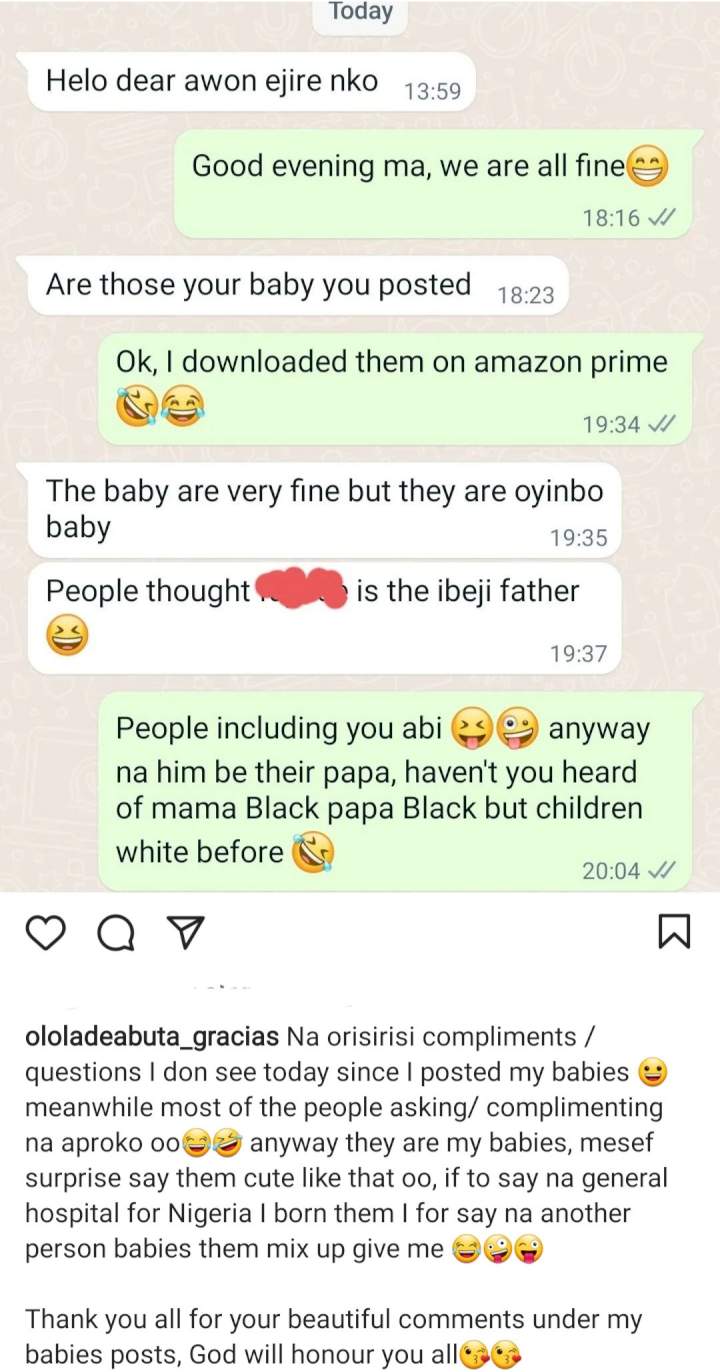 Former actress Lolade Abuta shows off her twins then gives interesting response to those asking about their father's identity