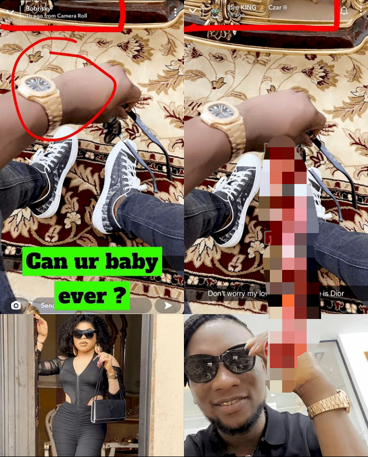 Cybernauts unveil identity of Bobrisky's boyfriend few minutes after he shared a cryptic photo of him online