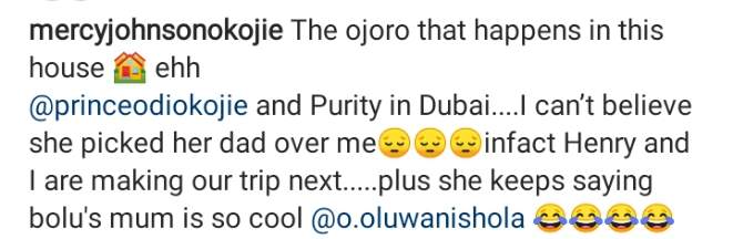Mercy Johnson's daughter, Purity speaks on Wizkid's first Babymama, Shola, after meeting her in Dubai