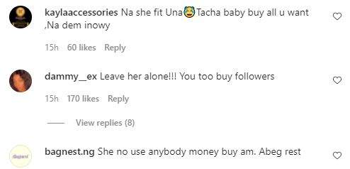 'People need to let her breathe abeg' - Tacha backed after being called out for buying 500K followers overnight