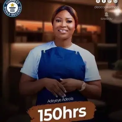 Ondo Chef spotted napping in the kitchen during her 150-hour cookathon, Netizens reacts (Video)