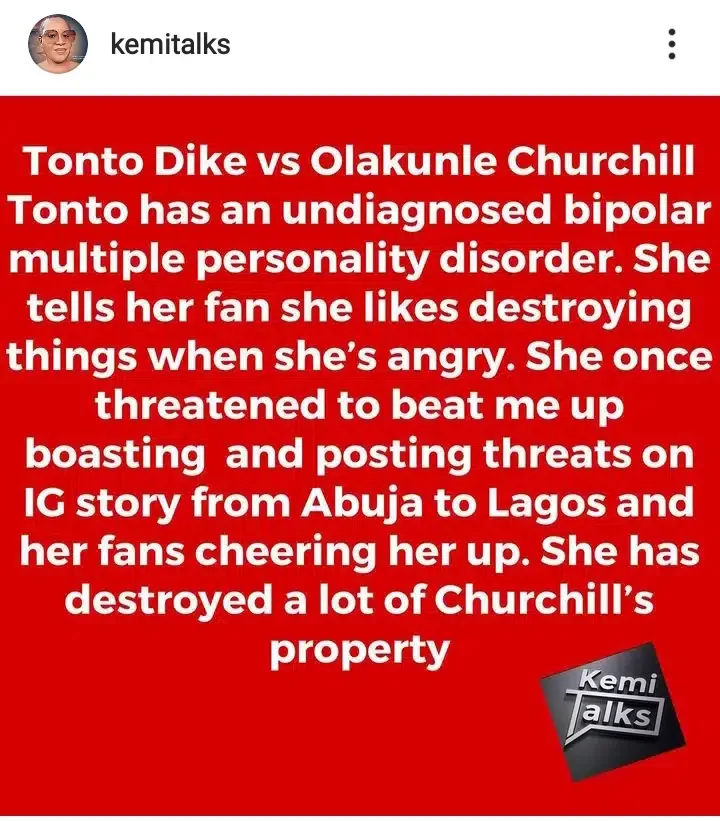 Kemi olunloyo makes shocking allegations against Tonto Dikeh, Hushpuppi named