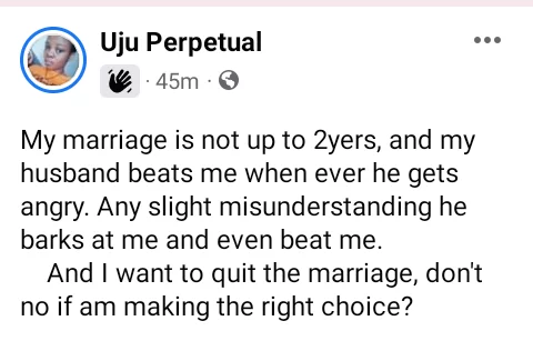 'He barks and beats me' - Woman seeks advice on less than 2-year-old marriage
