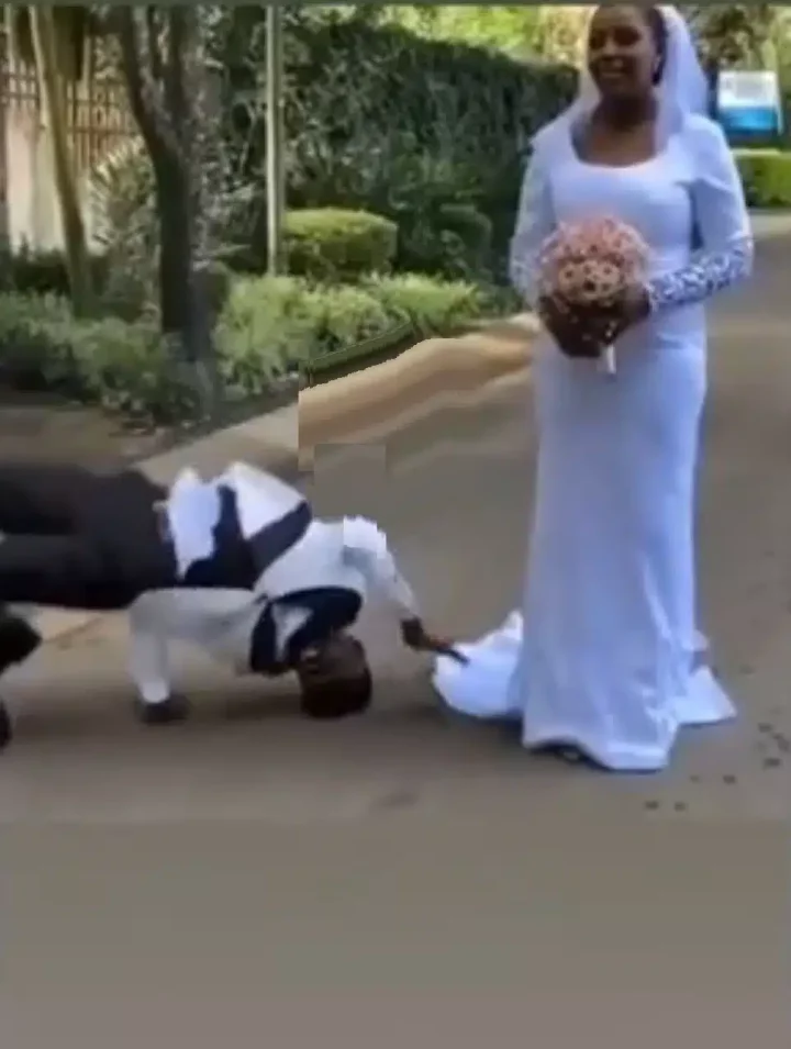 Groom sparks reactions following unusual wedding photoshoot