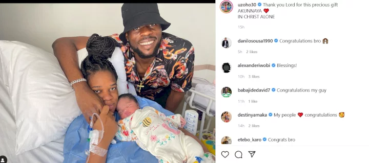 Super Eagles goalkeeper, Francis Uzoho welcomes second child, a baby girl