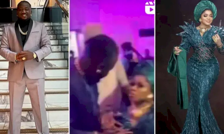 'He dey try Bobrisky' - Reactions as Kogbagidi bumps into Bobrisky at event, greets him in man-to-man style (Video)