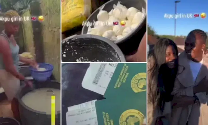 Fufu seller celebrates her growth as she relocates to UK (Video)