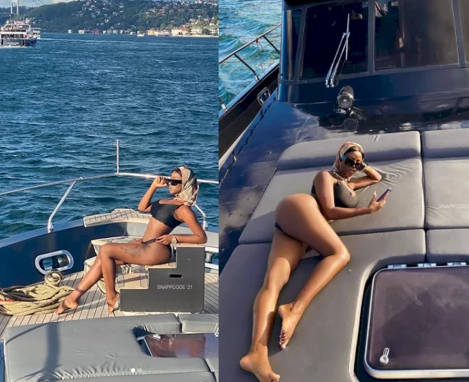 BBNaija star, Khloe flaunts her banging body as she poses on a Yacht (photos)