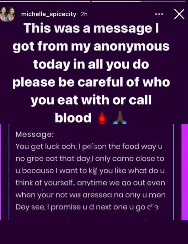 'You get luck, I poison the food wey u no gree eat that day' - Lady shares anonymous message from jealous friend