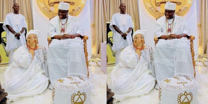 Actress Nkechi Blessing Sunday shares photo of herself with Ooni of Ife at his Palace