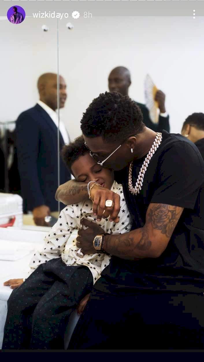 Wizkid shares rare but stunning family photo with Jada Pollock and son, Zion