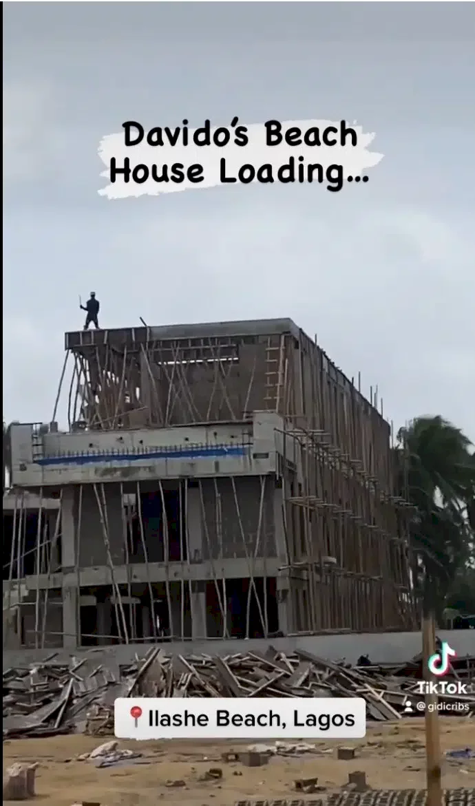 Davido set to complete palatial beach house (Video)