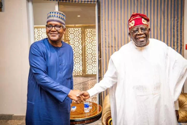 Dangote visits President-elect, Bola Tinubu, in the Defence house Abuja (photos)