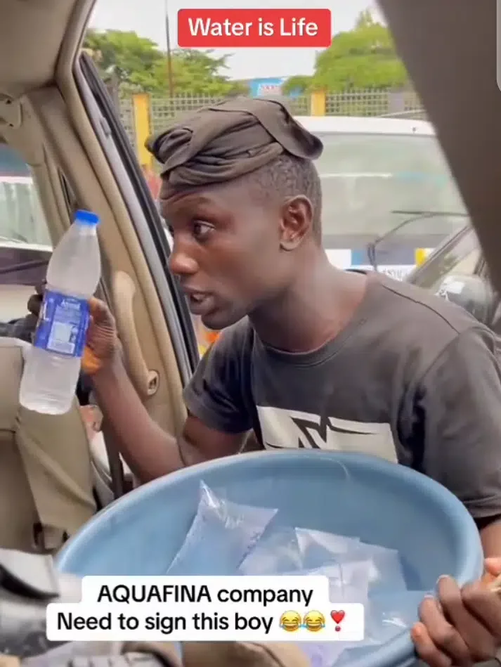 Dr. H2O, young man who hawked Acquafina bottled water, arrives Lagos, meets Acquafina ambassador (Video)