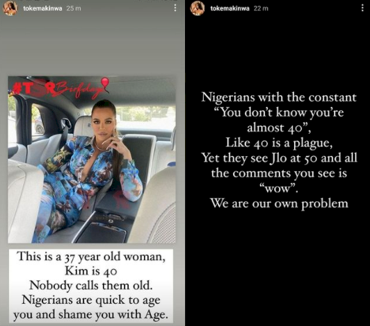 'We are our own problem' - Toke Makinwa tackles Nigerians who are quick to call women 'old'