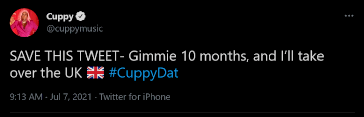 'Give me 10 months, I will take over the UK' - DJ Cuppy brags
