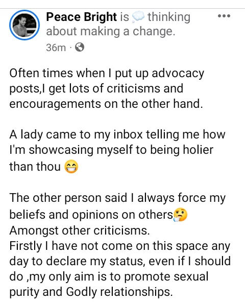 'I don't force my beliefs on anyone. I only advise' - Nigerian virgin replies people criticizing her for preaching about sexual purity