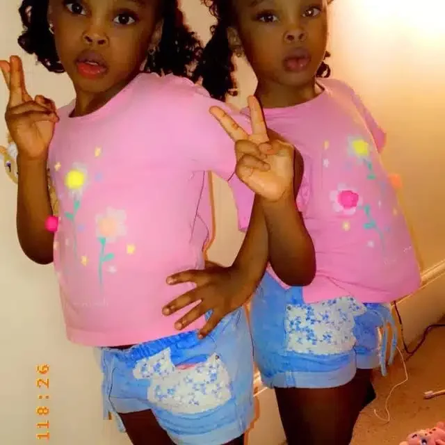Naira Marley's twin daughters dancing to Davido's 'unavailable' challenge goes viral (Video)