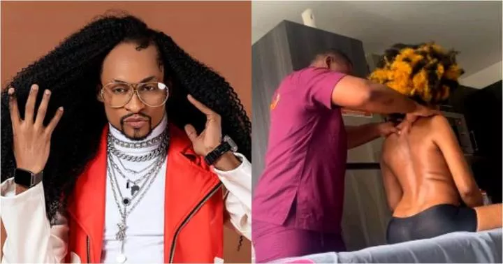 "I'm bringing sexy back" - Denrele hypes himself as he shares a video receiving massage