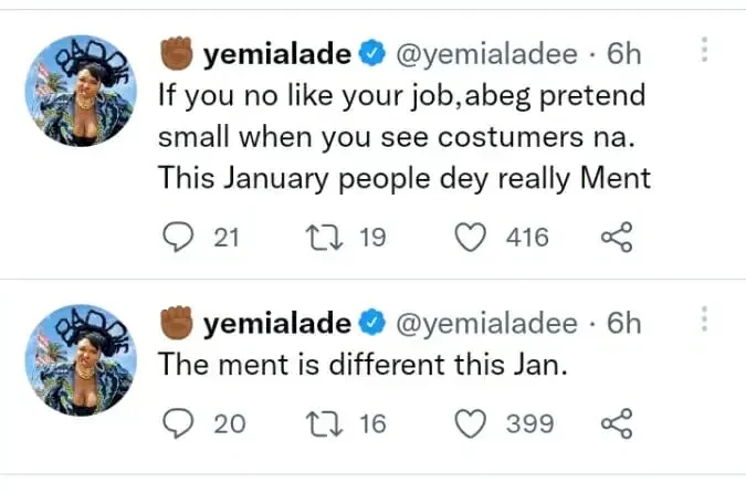 Yemi Alade reacts to rumors of being pregnant for the President of Togo