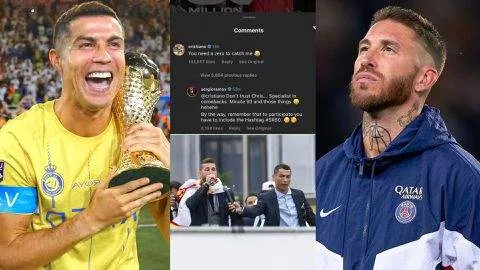 Boastful Ronaldo mocks Ramos on 60 million Instagram followers milestone