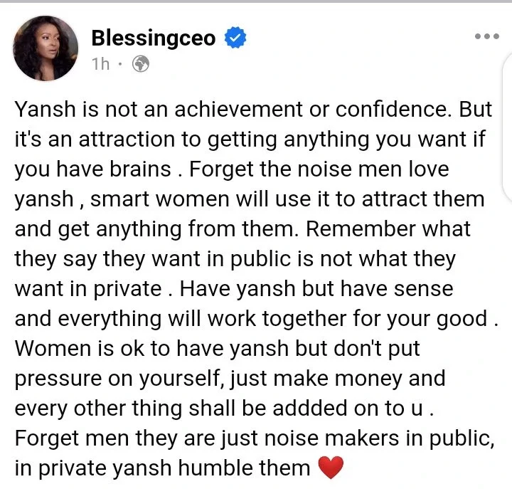 'Forget Men, They Are Just Noise Makers In Public, In Private Big Bumbum Humbles Them' Blessing CEO