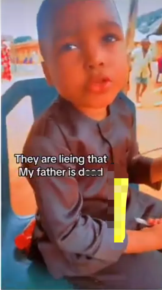 SAD: 'He's just sleeping, he's not dead' - Little boy says at father's burial (Video)