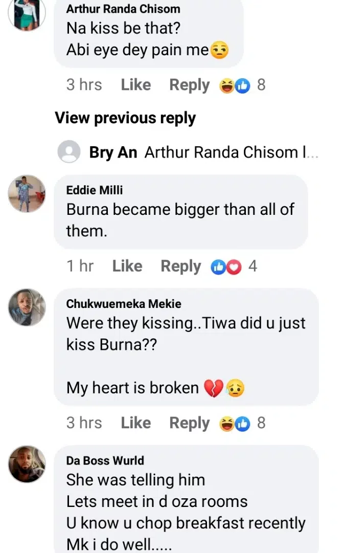 'Na kiss be that?' - Video of Burna Boy and Tiwa Savage spark reactions