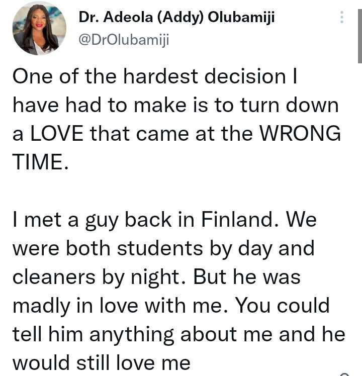 Lady reveals what she did when she had to choose between her PhD and love life